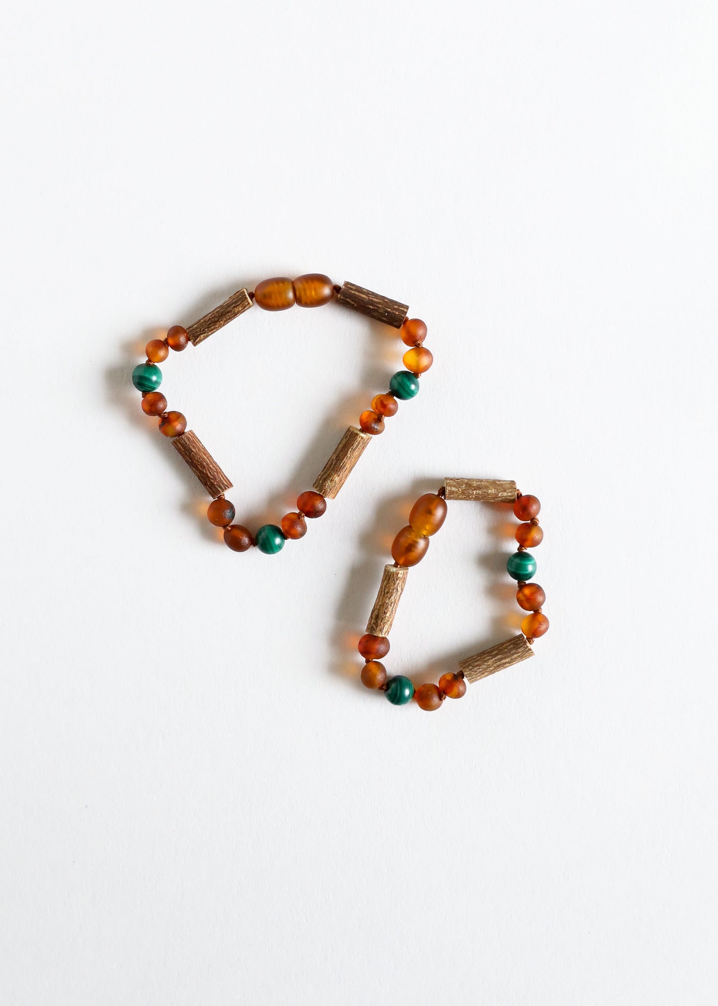 Hazelwood || Raw Cognac Baltic Amber + Malachite || Anklet or Bracelet
