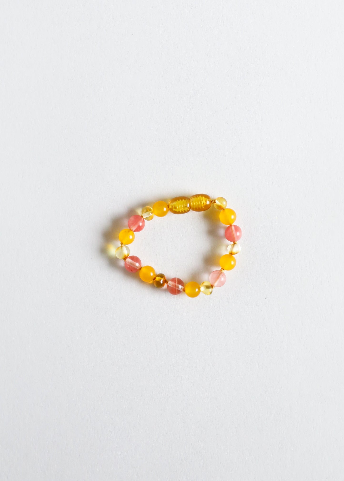 Polished Honey Baltic Amber + Honeysuckle Gemstones || Anklet or Bracelet