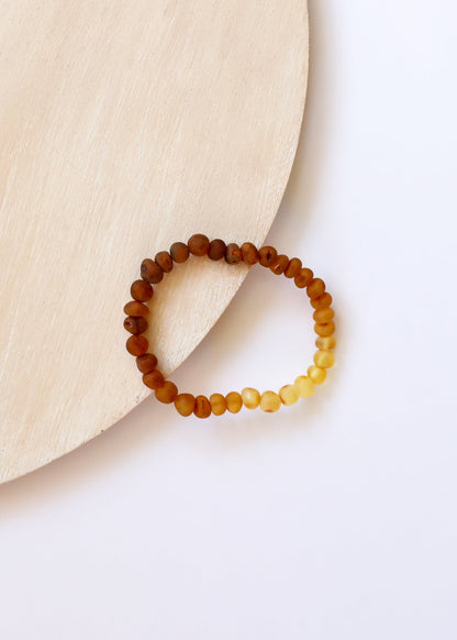 Raw Baltic Amber + Sunflower || Adult Bracelet
