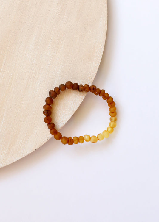 Raw Baltic Amber + Sunflower || Adult Bracelet