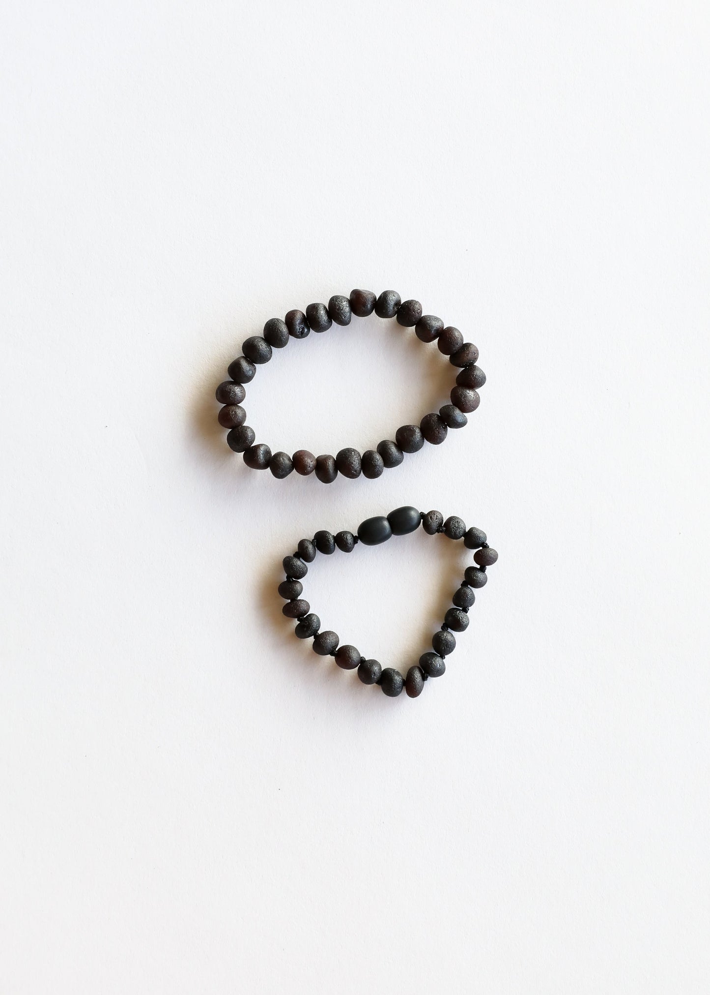 Raw Black Baltic Sea Amber || Bracelet Set