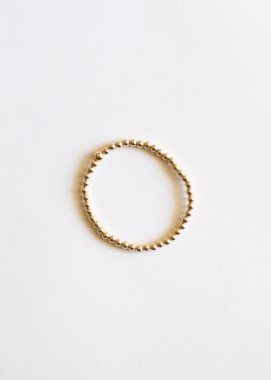 14k Gold Filled || Beaded Stretch Bracelet or Anklet