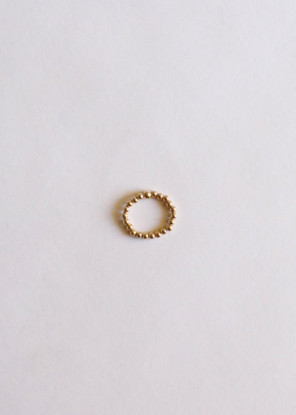 14k Gold Filled || Beaded Stretch Ring || Stackable