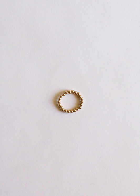 14k Gold Filled || Beaded Stretch Ring || Stackable