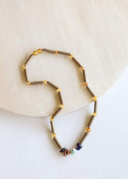 Hazelwood + Raw Chakra Crystal Necklace