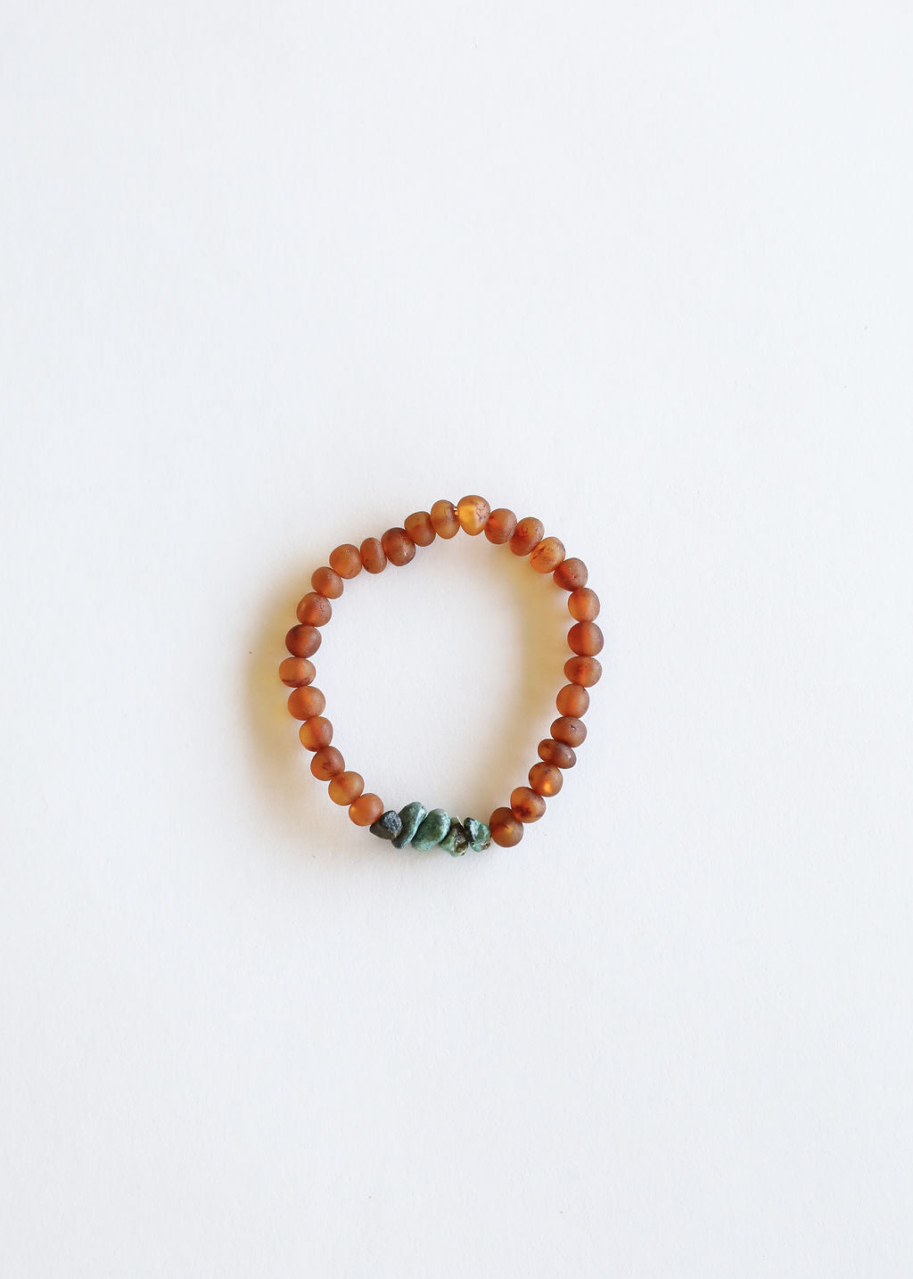 Raw Cognac Baltic Amber + Raw Turquoise Jasper || Adult Bracelet