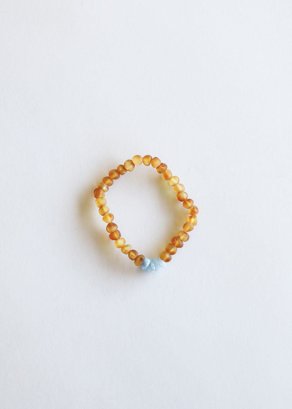 Raw Honey Baltic Amber + Aquamarine || Adult Bracelet