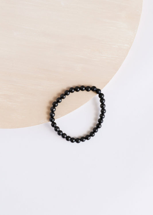 Natural Shungite || Adult Stretch Bracelet
