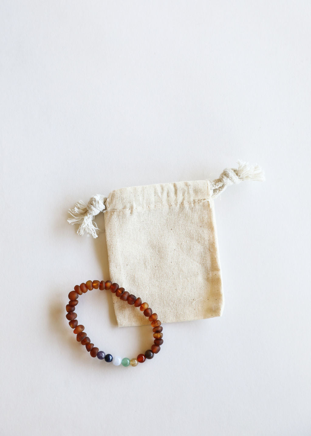 Raw Cognac Baltic Amber + CHAKRA Crystals || Adult Bracelet