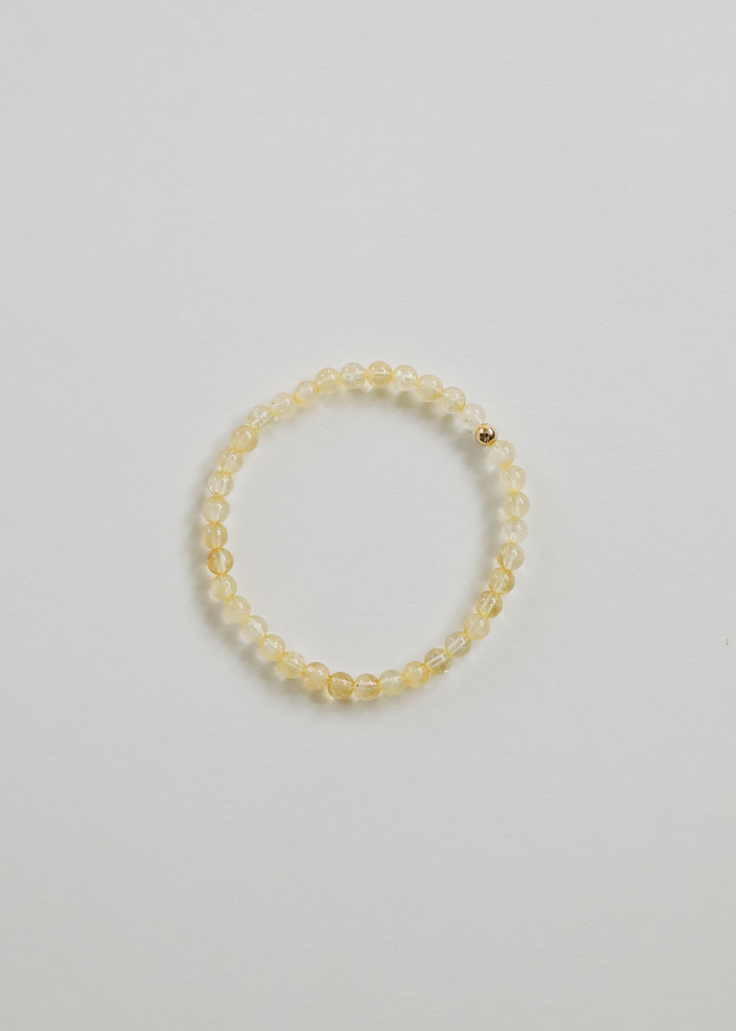 Dainty Citrine Gemstone + 14K Gold Filled || Beaded Stretch Bracelet