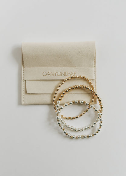 Sterling Silver + 14k Gold Filled Moon || Beaded  Bracelet