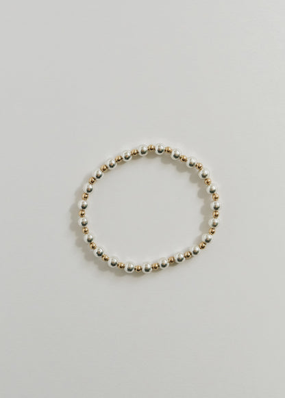 Sterling Silver + 14k Gold Filled Sun || Beaded Bracelet