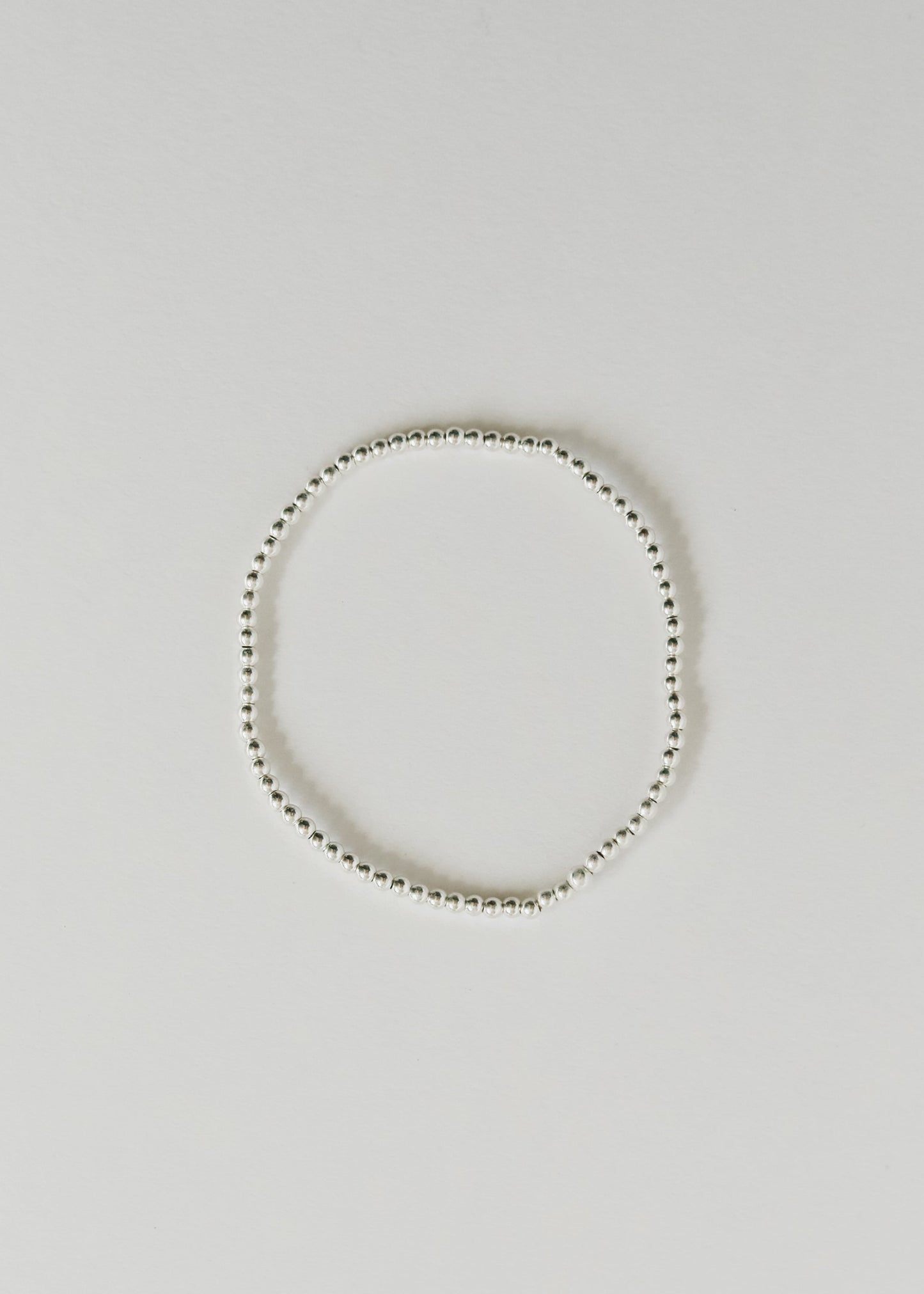 Sterling Silver || Beaded Stretch Anklet or Bracelet