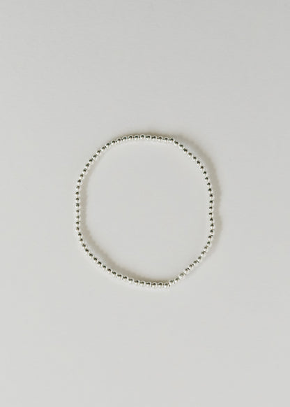 Sterling Silver || Beaded Stretch Anklet or Bracelet