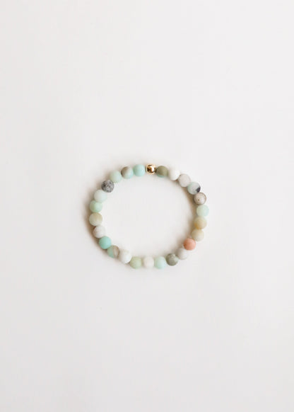 Raw Amazonite + 14k Gold Filled || Beaded Bracelet