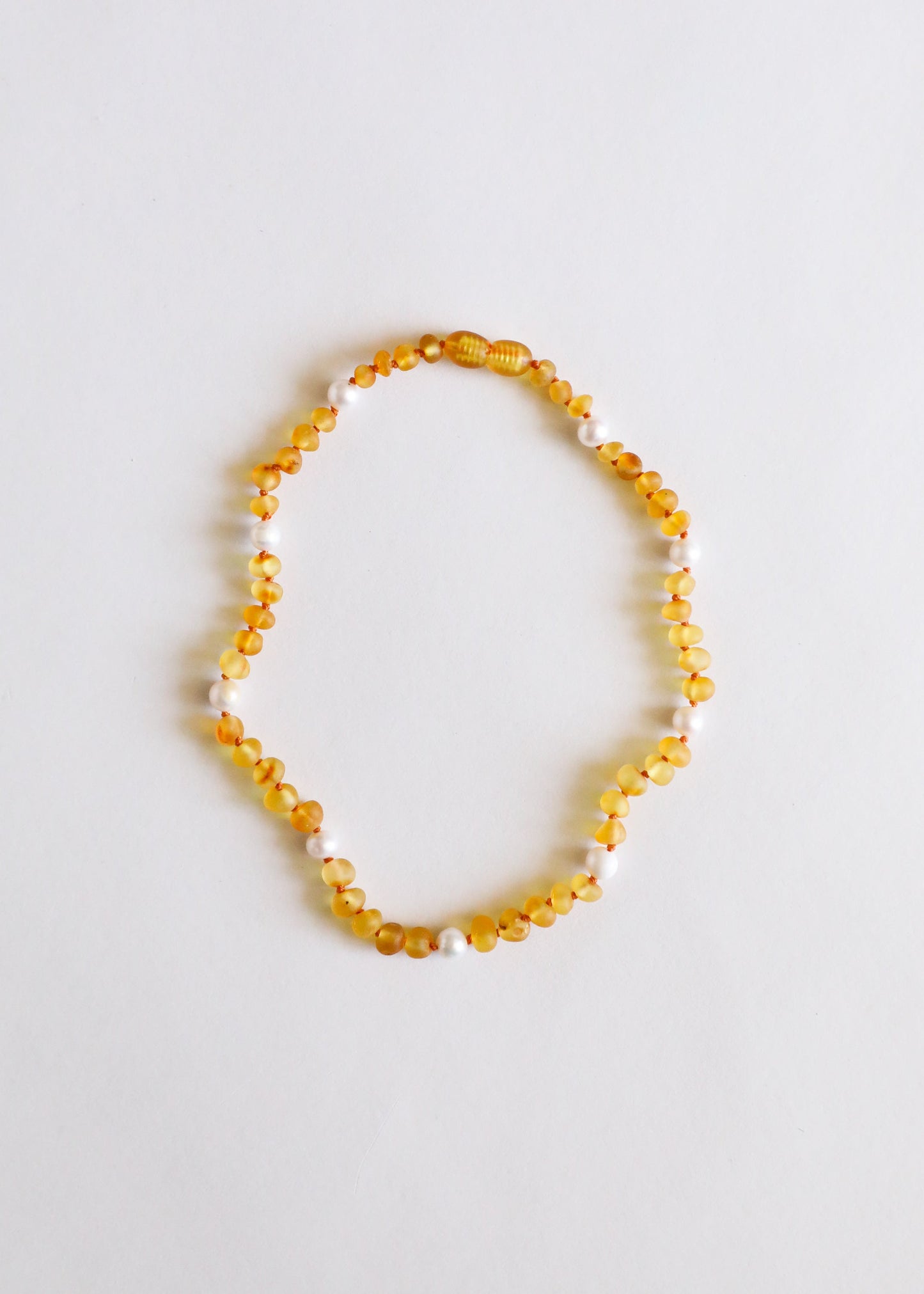 Raw Honey Baltic Amber + Pearl Halo || Necklace Set