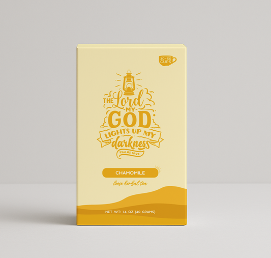 Bible Verse Tea "The Lord Lights Up My Darkness" Chamomile