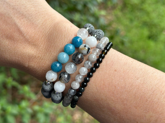 Aromatherapy Bracelets - Rutilated Quartz or Sky Quartz