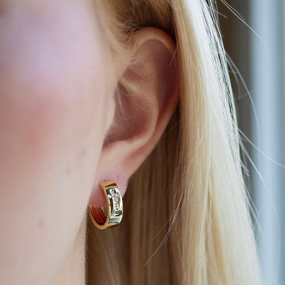 Gilded Earrings-Cross Hoops