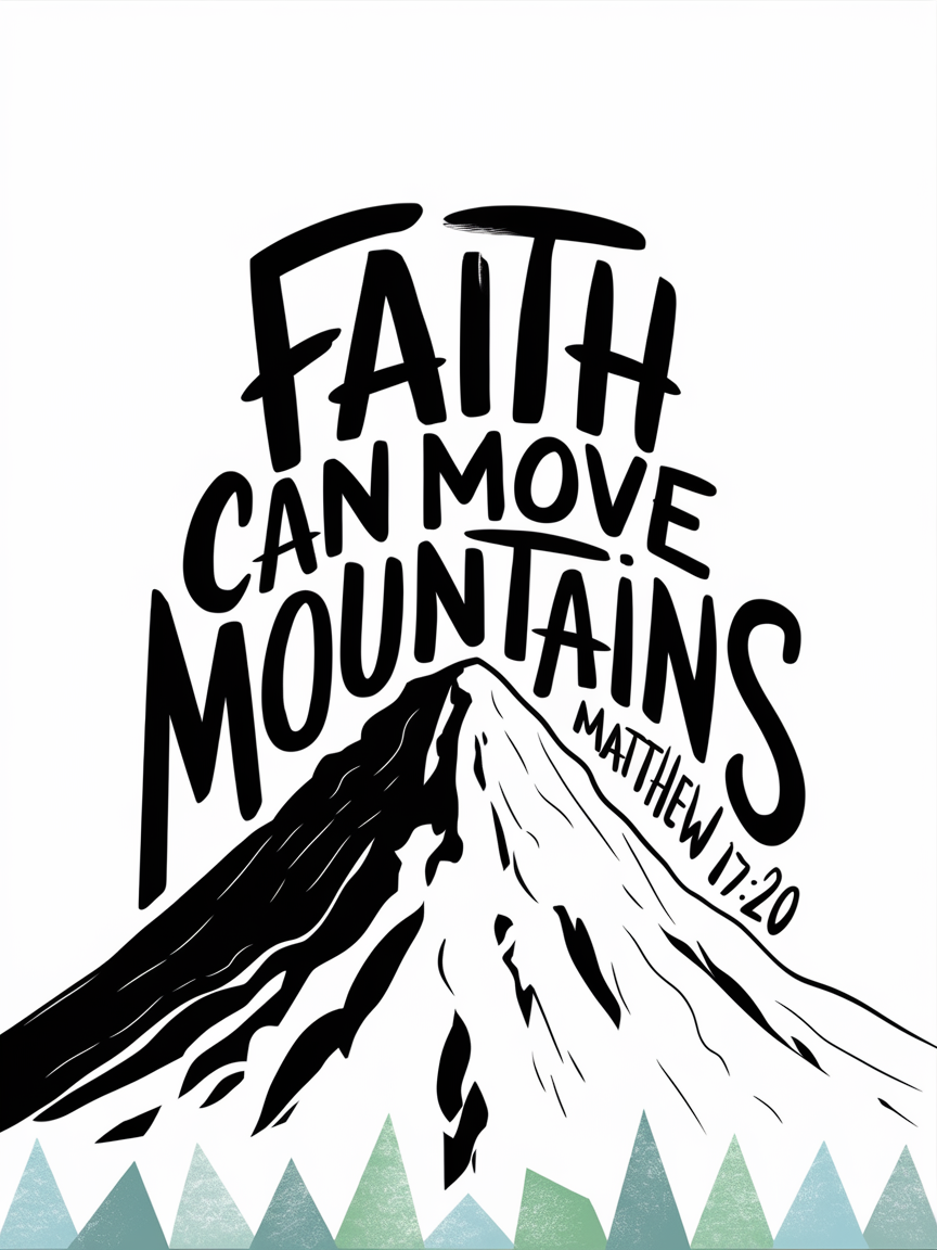 Faith Can Move Mountains (Matthew 17:20) - Bible Verse Card