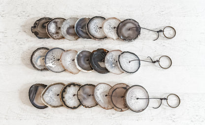 Gray Agate Hanging for Wall or Ceiling - Charcoal Design