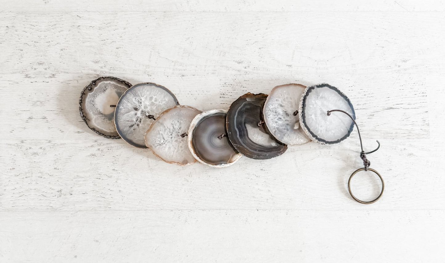 Gray Agate Hanging for Wall or Ceiling - Charcoal Design