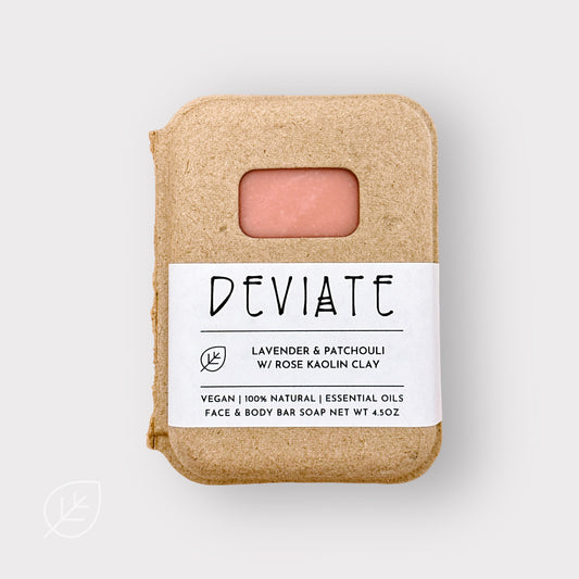 Deviate Bar Soap - Lavender & Patchouli w/ Rose Kaolin Clay