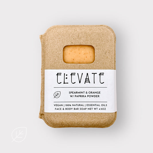 Elevate Bar Soap - Spearmint & Orange w/ Red & Gold Brazilian Clay
