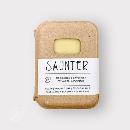 Saunter Bar Soap - Fir Needle & Lavender w/ French Green Clay