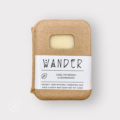 Wander Bar Soap - Cedarwood, Fir Needle & Cade w/ Sandalwood Powder