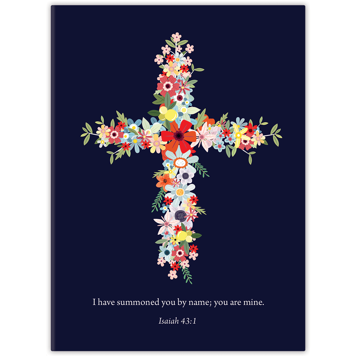 Navy Floral Cross