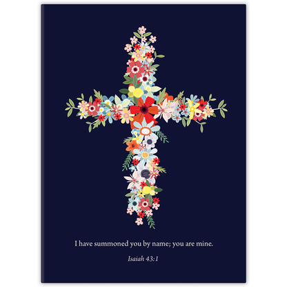 Navy Floral Cross