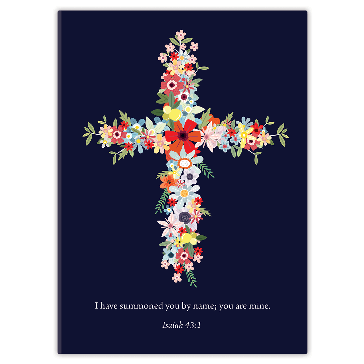 Navy Floral Cross