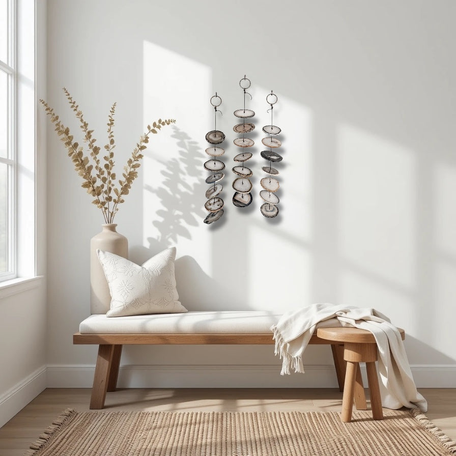 Gray Agate Hanging for Wall or Ceiling - Charcoal Design