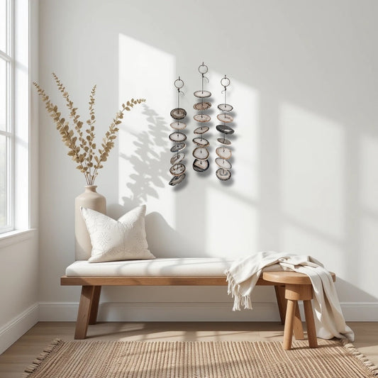 Gray Agate Hanging for Wall or Ceiling - Charcoal Design