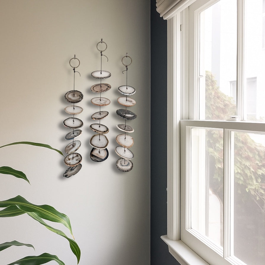 Gray Agate Hanging for Wall or Ceiling - Charcoal Design