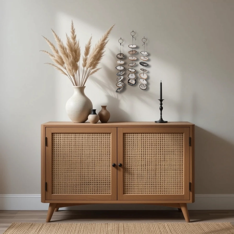 Gray Agate Hanging for Wall or Ceiling - Charcoal Design