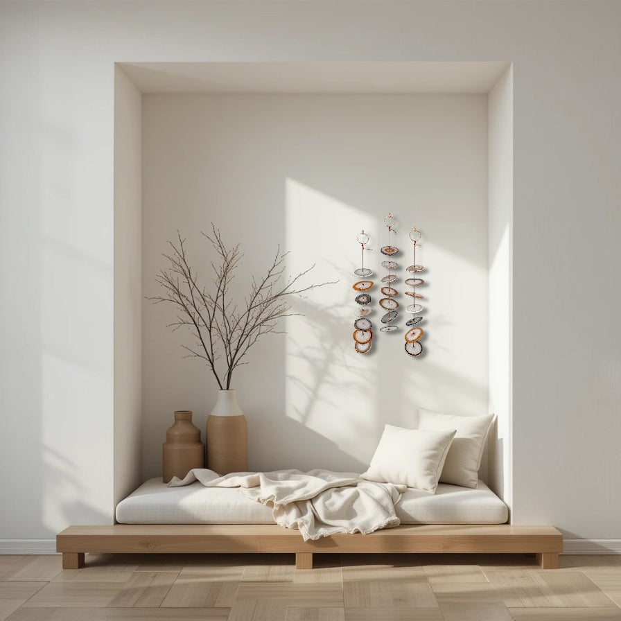 Natural & Gray Agate Hanging for Wall or Ceiling - Umber Design