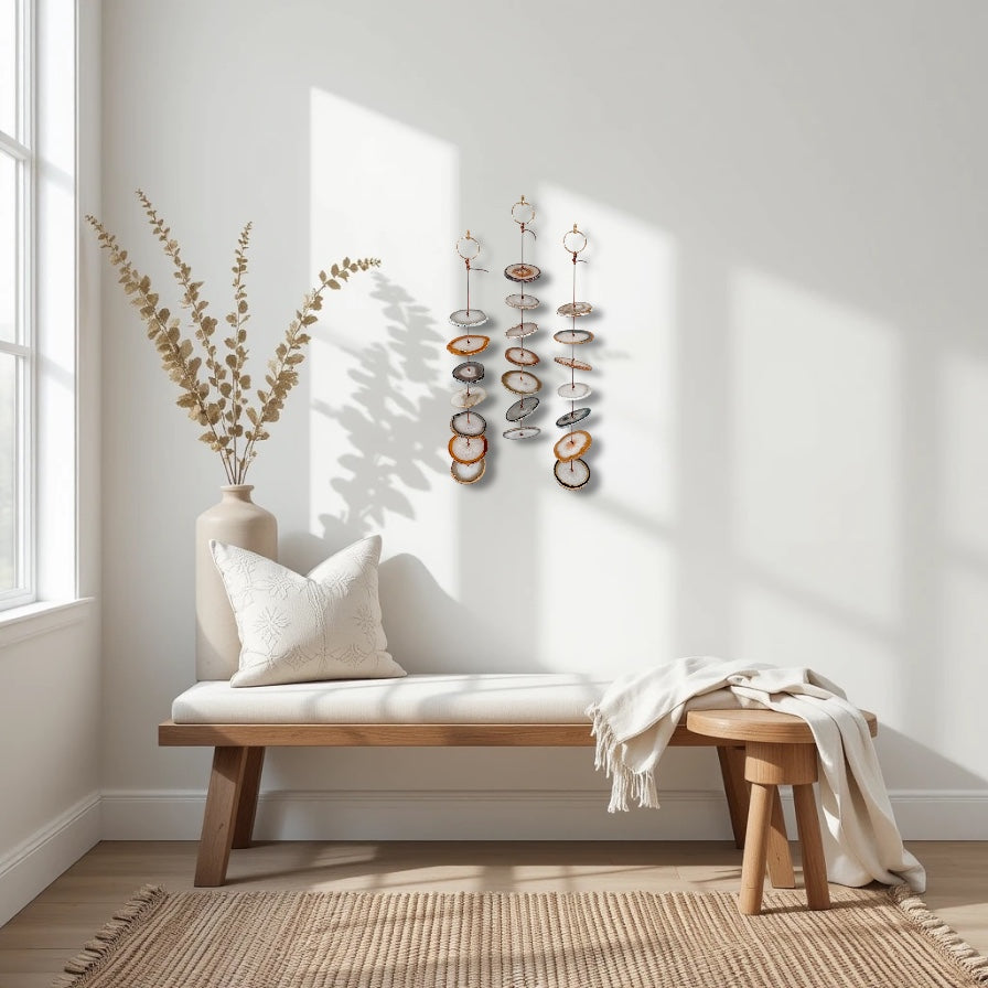 Natural & Gray Agate Hanging for Wall or Ceiling - Umber Design