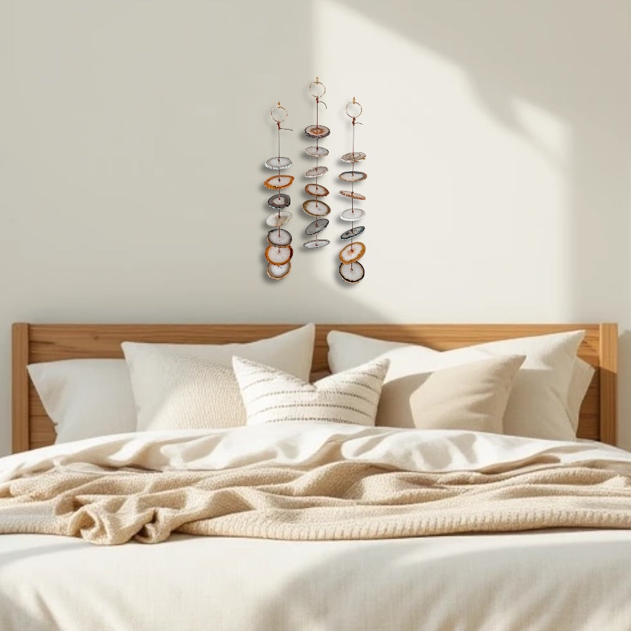 Natural & Gray Agate Hanging for Wall or Ceiling - Umber Design