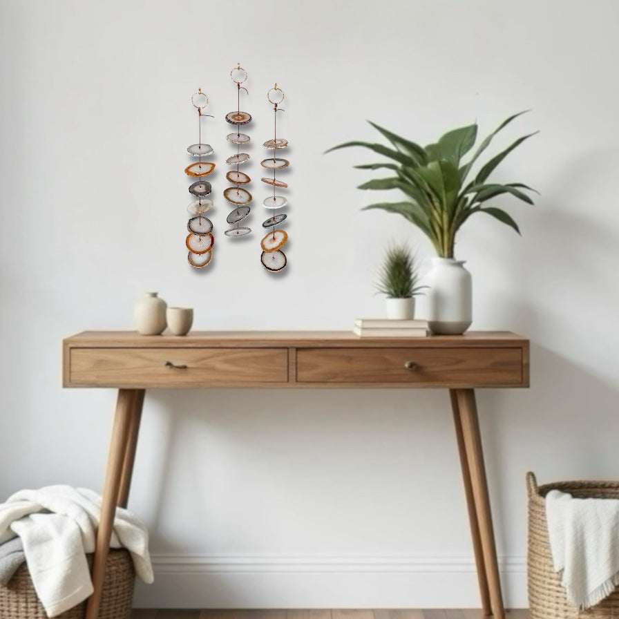 Natural & Gray Agate Hanging for Wall or Ceiling - Umber Design