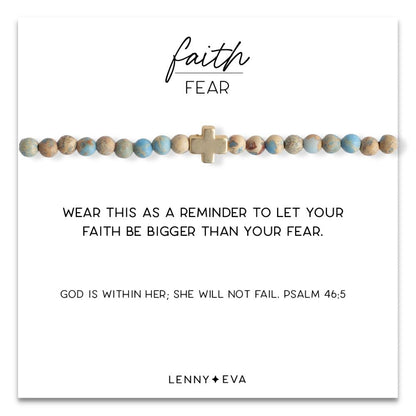 Faith Over Fear Cross Bracelet-Amazonite