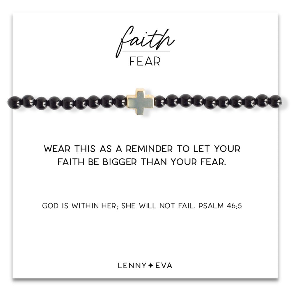 Faith Over Fear Cross Bracelet-Amazonite
