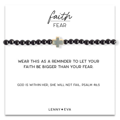 Faith Over Fear Cross Bracelet-Amazonite