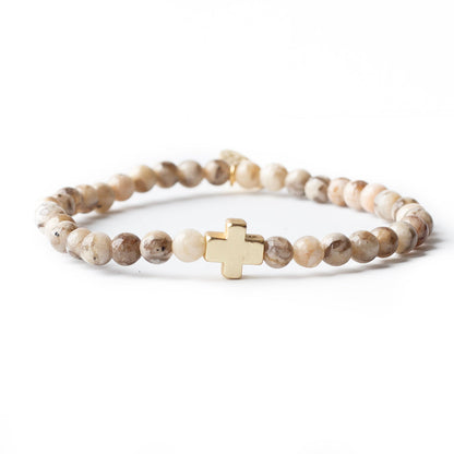 Faith Over Fear Cross Bracelet-Feldspar