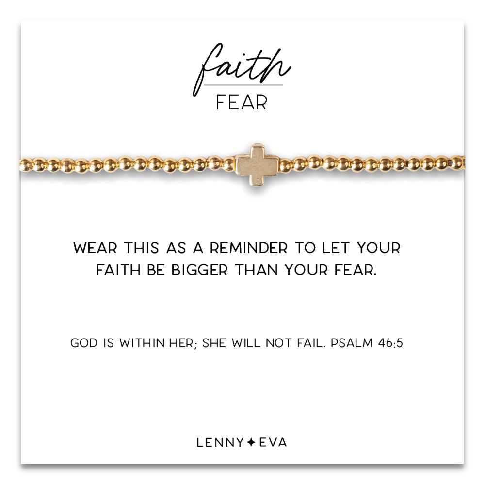 Faith Over Fear Cross Bracelet-Amazonite