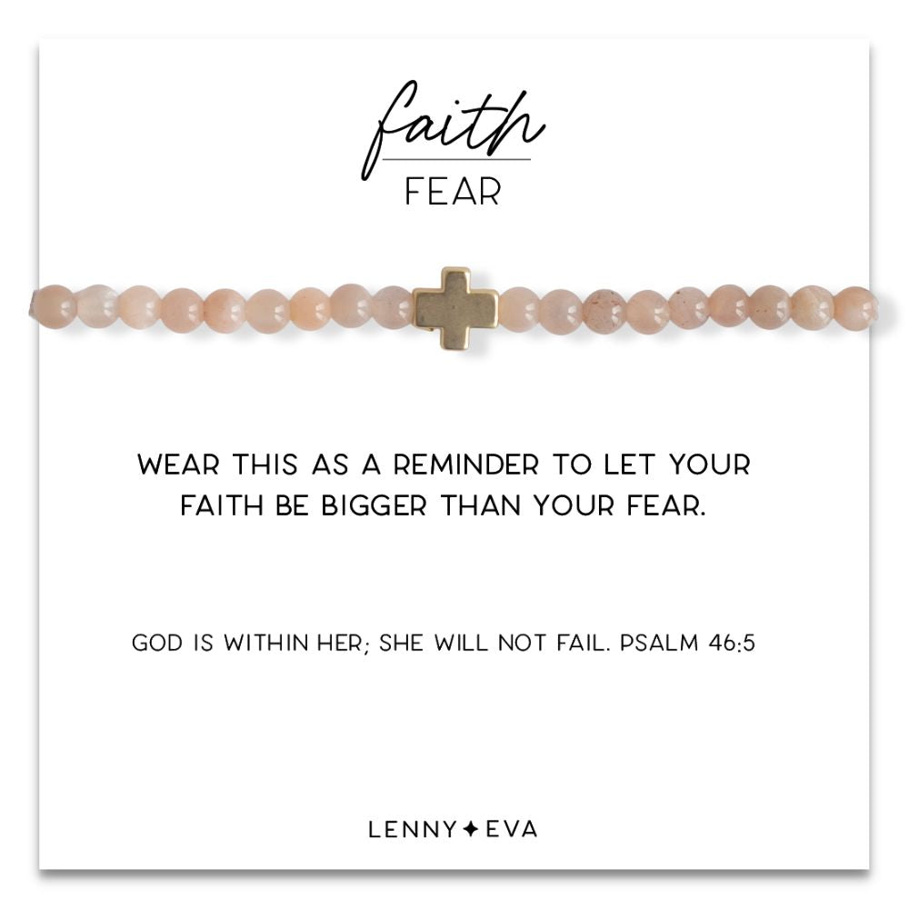 Faith Over Fear Cross Bracelet-Amazonite