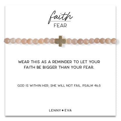 Faith Over Fear Cross Bracelet-Amazonite