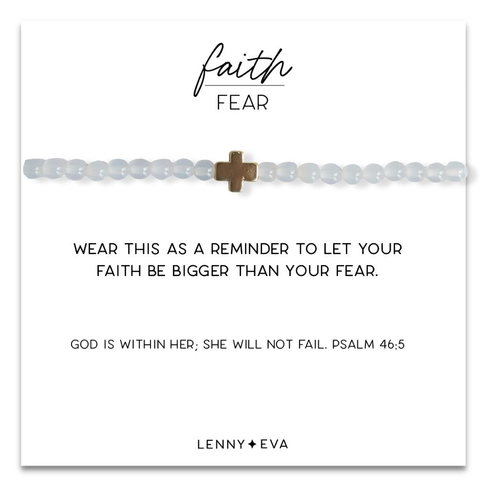 Faith Over Fear Cross Bracelet-Amazonite