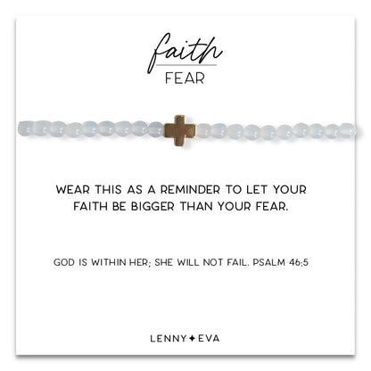 Faith Over Fear Cross Bracelet-Amazonite